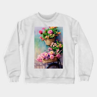 Watercolor bike Crewneck Sweatshirt